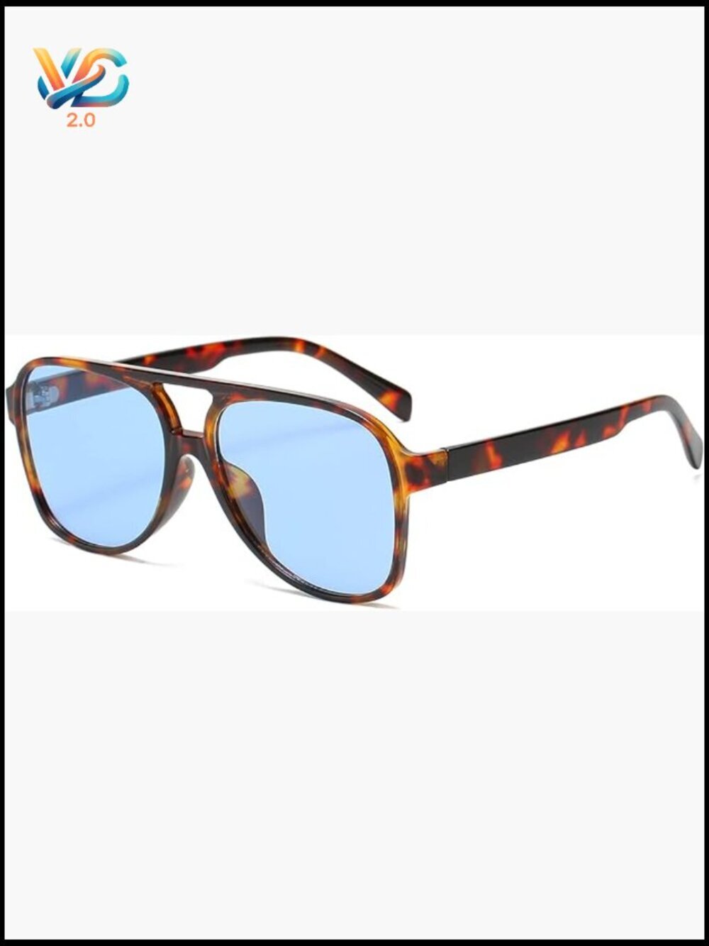 Oversized Retro Aviator Sunglasses UV400 Protection Lightweight Metal Hinges
